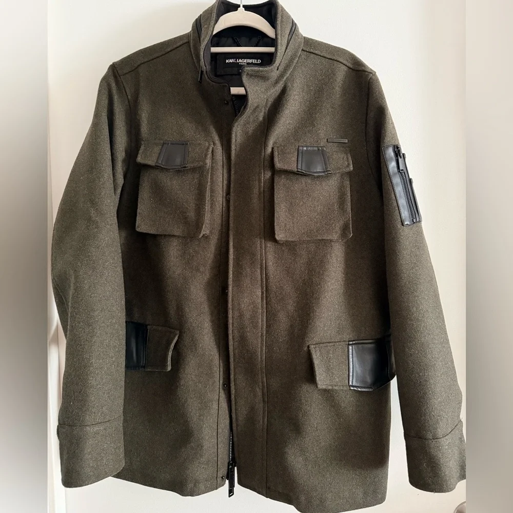 Karl Lagerfeld Dark Green Military Jacket